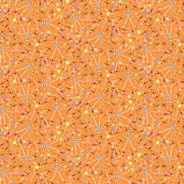 FIGO - Mr. Bones Sews - Candies (Orange) - 91075-56 (1/2 Yard)