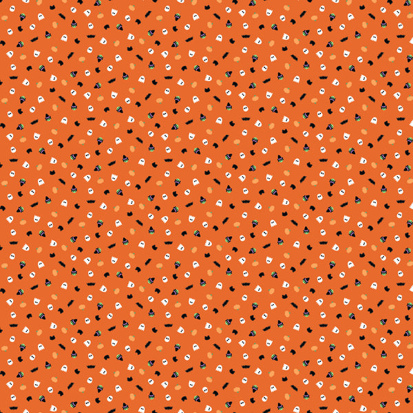 FIGO - Mr. Bones Sews - Sprinkles (Orange) - 91076-56 (1/2 Yard)