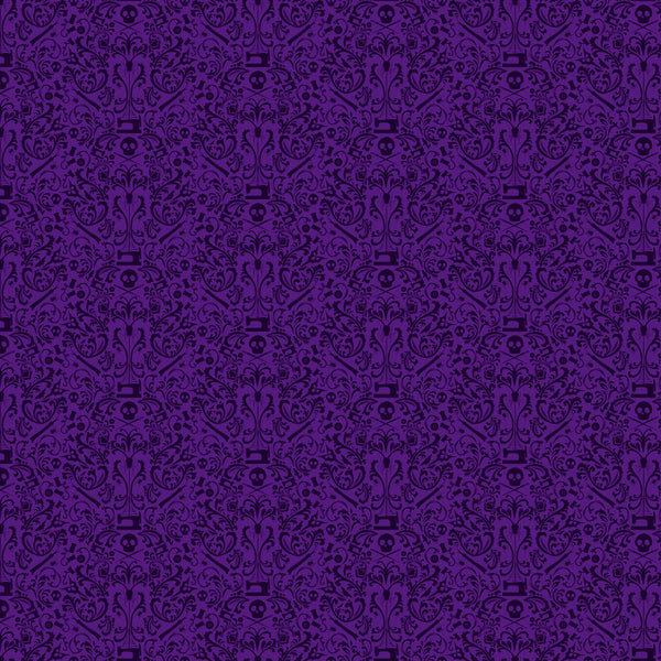 FIGO - Mr. Bones Sews - Damask (Purple) - 91080-84 (1/2 Yard)