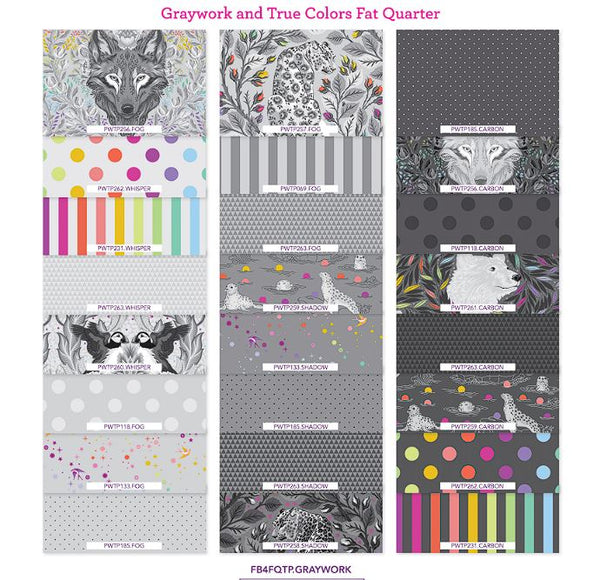 Fat Quarter Bundle - Tula Pink - Graywork & True Colors - FB4FQTP.GRAYWORK (24 pc)