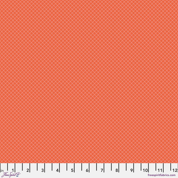 Tula Pink - True Colors - On The Grid - Salmon -  PWTP255.SALMON (1/2 Yard)