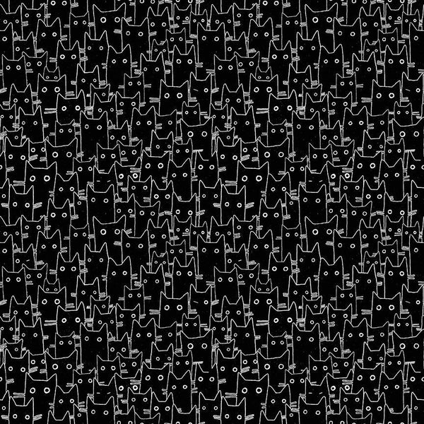 Dear Stella - Hugs N Purrs - Having a Meowment - STELLA-DLW2659-JET (1/2 Yard)