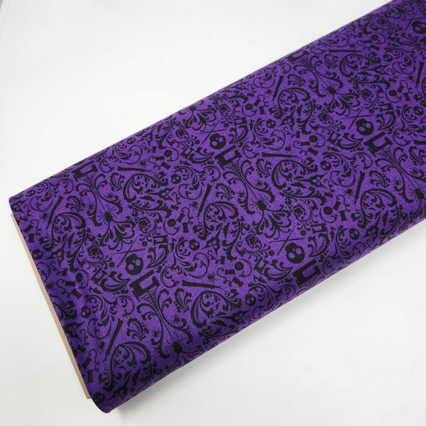 FIGO - Mr. Bones Sews - Damask (Purple) - 91080-84 (1/2 Yard)