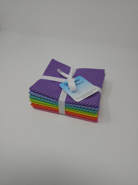 Hand-Cut Fat Quarter Bundle - Tula Pink - True Colors - On The Grid (7pc)
