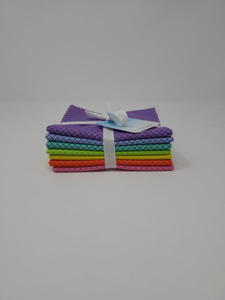 Hand-Cut Fat Quarter Bundle - Tula Pink - True Colors - On The Grid (7pc)
