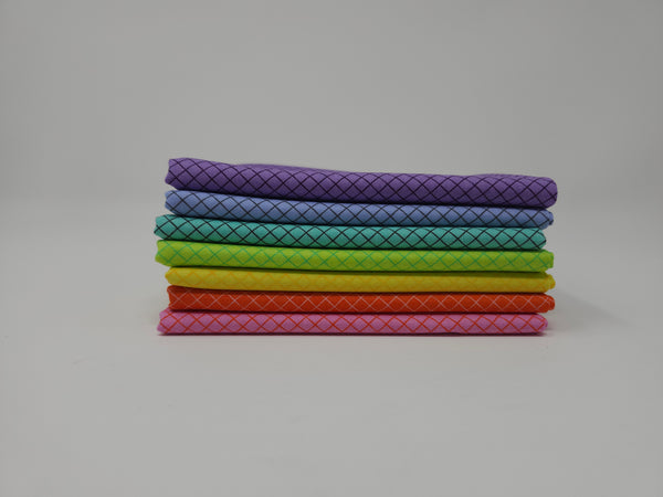 Hand-Cut Fat Quarter Bundle - Tula Pink - True Colors - On The Grid (7pc)