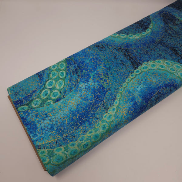 Northcott - Shimmer Enigma - Octopus Panel - 24" x 43" - 28180M-48 (per panel)