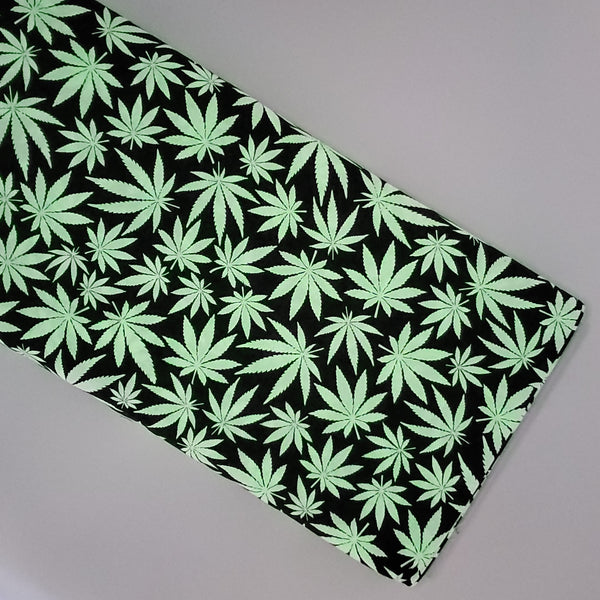 Glow In The Dark - Cannabis - FUN-CG8538  GLOW (1/2 Yard)