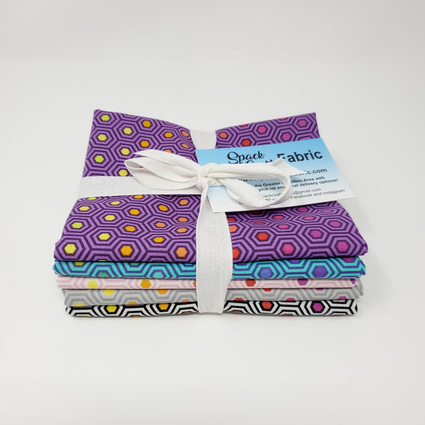 Hand-Cut Fat Quarter Bundle - Tula Pink - Hexy (5pc)
