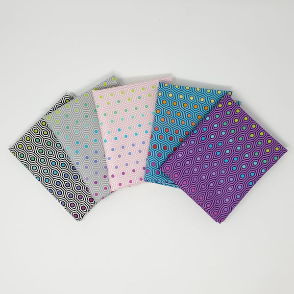 Hand-Cut Fat Quarter Bundle - Tula Pink - Hexy (5pc)
