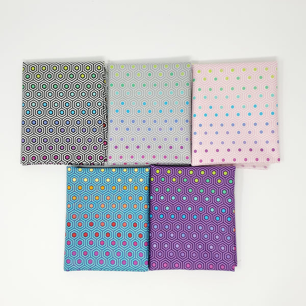 Hand-Cut Fat Quarter Bundle - Tula Pink - Hexy (5pc)