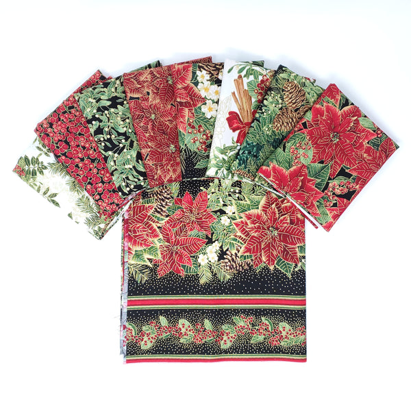 Hand-Cut Fat Quarter Bundle - Timeless Treasures - Holiday Spice (9pc)