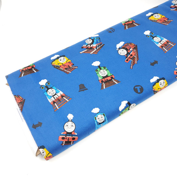Riley Blake - All Aboard with Thomas & Friends - Main - C11000-BLUE (1/2 Yard)
