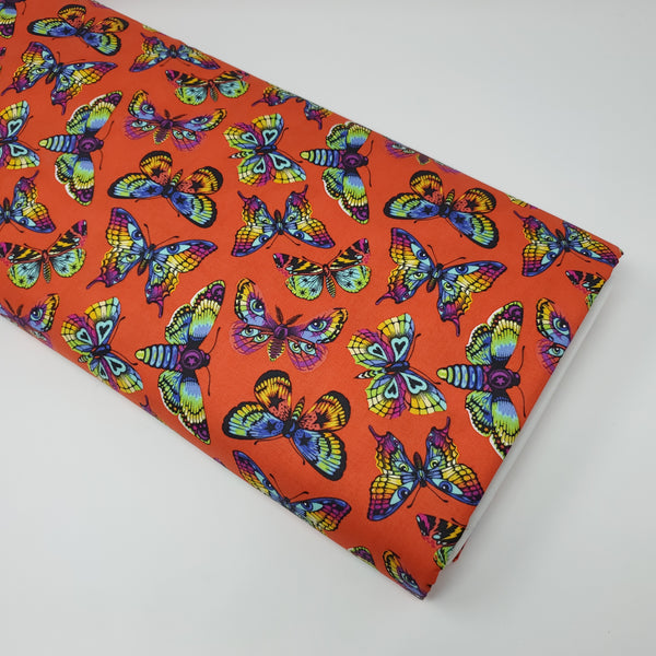 Tula Pink - Daydreamer - Butterfly Kisses - Papaya - PWTP172.PAPAYA (1/2 Yard)