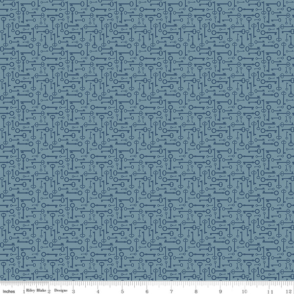 Bloom and Grow - Blue Keys - C10114-BLUE (1/2 Yard)