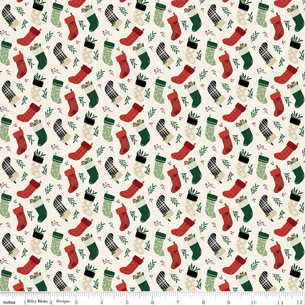 Christmas Traditions - Stockings - C9594-CREAM (1/2 Yard)