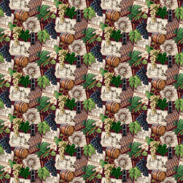 You Had Me At Wine -  Barrels and Grapes - DP23575-26 (1/2 Yard)