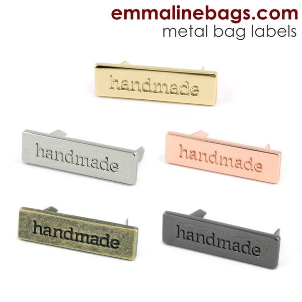 Metal Bag Label:  "handmade" (5 finishes)
