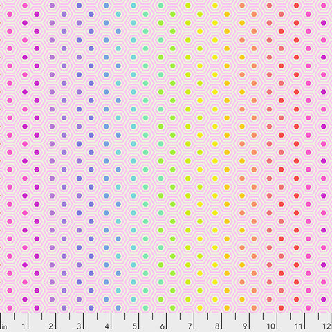 Tula Pink - True Colors - Hexy Rainbow - Shell -  PWTP151.SHELL (1/2 Yard)