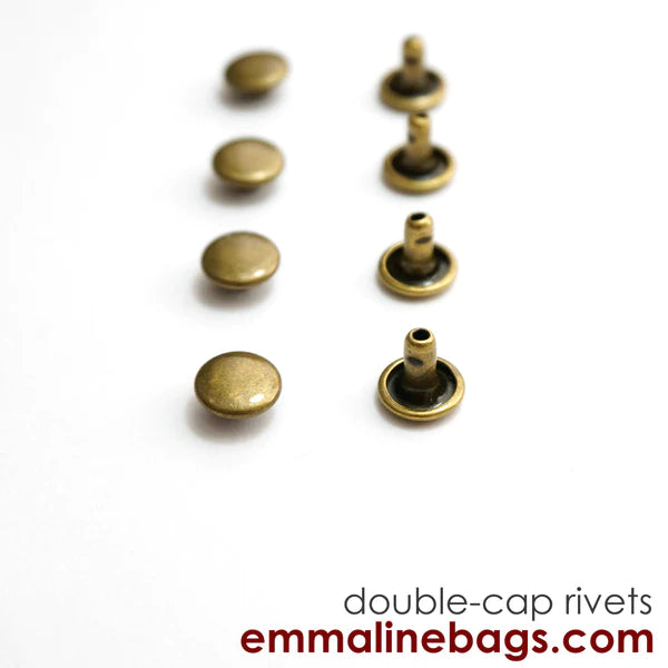 Double Cap Rivets - Small (8mm Cap x 6mm Post) (5 Finishes)