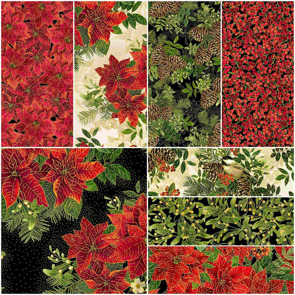 Hand-Cut Fat Quarter Bundle - Timeless Treasures - Holiday Spice (9pc)