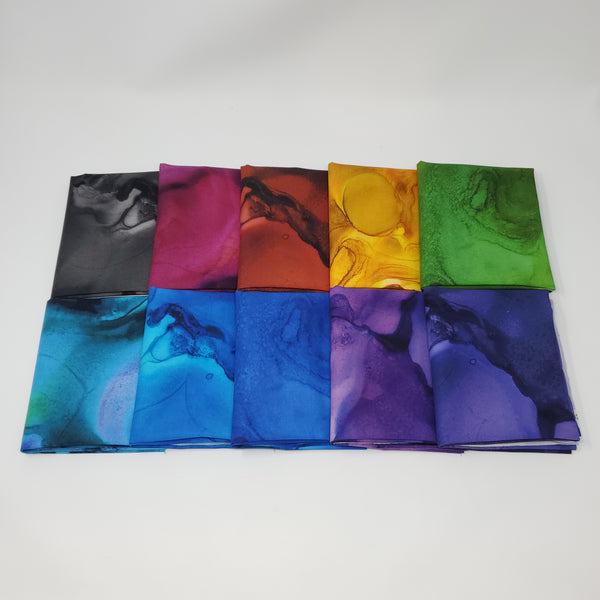 Hand-Cut Fat Quarter Bundle - Tim Holtz - Eclectic Elements - Alchemy (10pc)