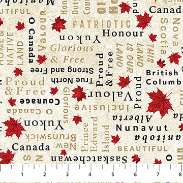 Northcott - Stonehenge - Oh Canada 14 - Words - 29019-12 (1/2 Yard)