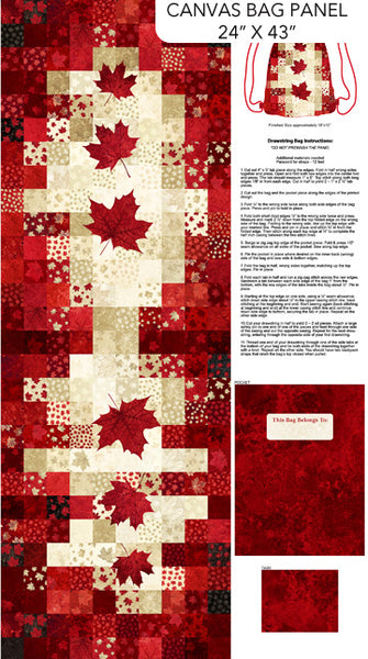 Northcott - Stonehenge - Oh Canada 14 - Drawstring Bag - Canvas Bag Panel - 24" x 43" - C29024-24 (per panel)