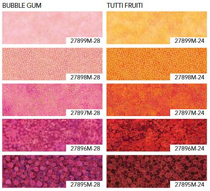 5" Chips (Charm) - Northcott - Shimmer - Bubble Gum Tutti Fruiti (Chips - 42 pc) CBUBGUMTUFRU42-10