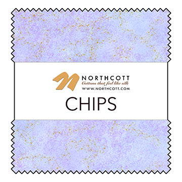 5" Chips (Charm) - Northcott - Shimmer - Pansy Deep Sea (Chips - 42 pc) CPANSYDPSEA42-10
