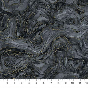 Midas Touch - Wave Texture - Black - DM26835-99 (1/2 Yard)