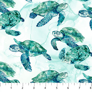 Northcott - Coral Reef - Turtles - DP28878-10 (1/2 Yard)