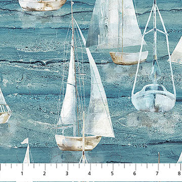 Northcott - Smooth Sailing - Lg Sail Boats - DP28908-44 (1/2 Yard)
