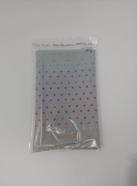 Remnant - Tula Pink - True Colors - Hexy Rainbow - PWTP151.DOVE (20" x WOF)
