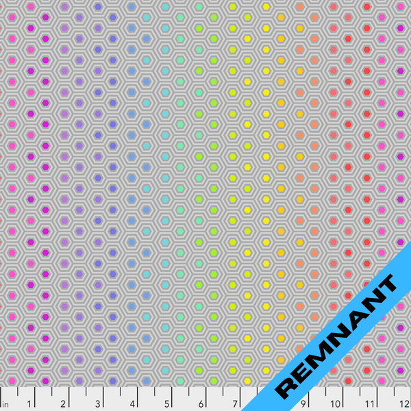Remnant - Tula Pink - True Colors - Hexy Rainbow - PWTP151.DOVE (20" x WOF)