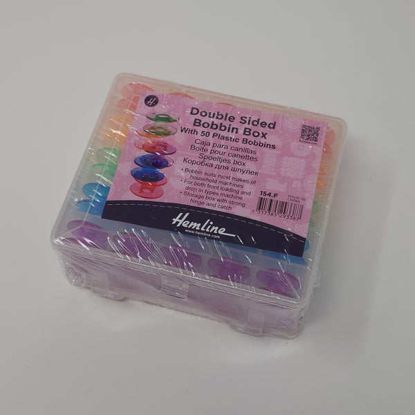 Hemline - Double Sided Bobbin Box, 50pc, Rainbow (Class 15 Bobbins)