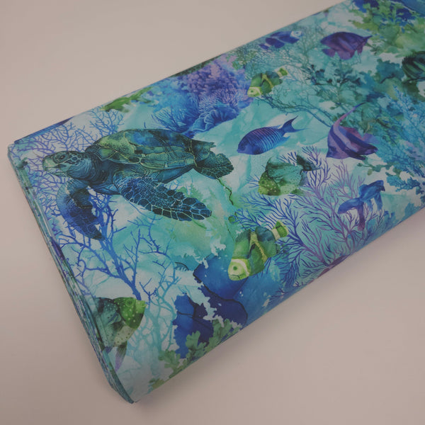 Northcott - Coral Reef - Turtle & Fish - DP28877-66 (1/2 Yard)