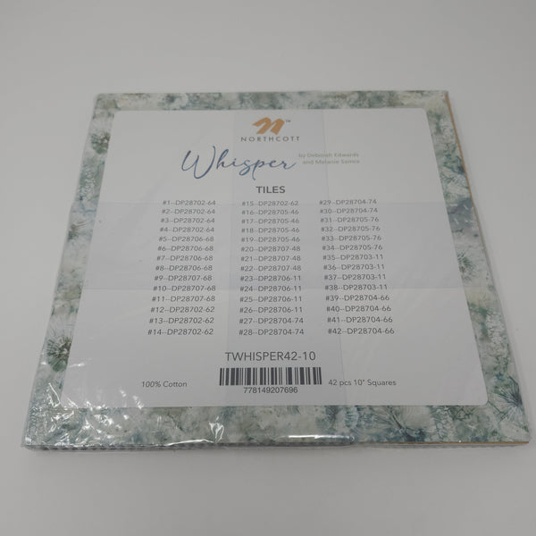 10" Tiles (Layer Cake) - Northcott - Whisper - TWHISPER42-10 (Tiles - 42 pc)