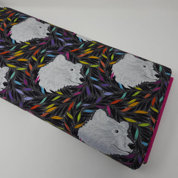 Tula Pink - Graywork - Just Bearly - Carbon - PWTP261.CARBON (1/2 Yard)