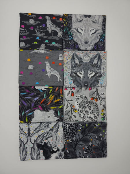 Hand-Cut Fat Quarter Bundle - Tula Pink - Graywork - Main Collection (8pc)