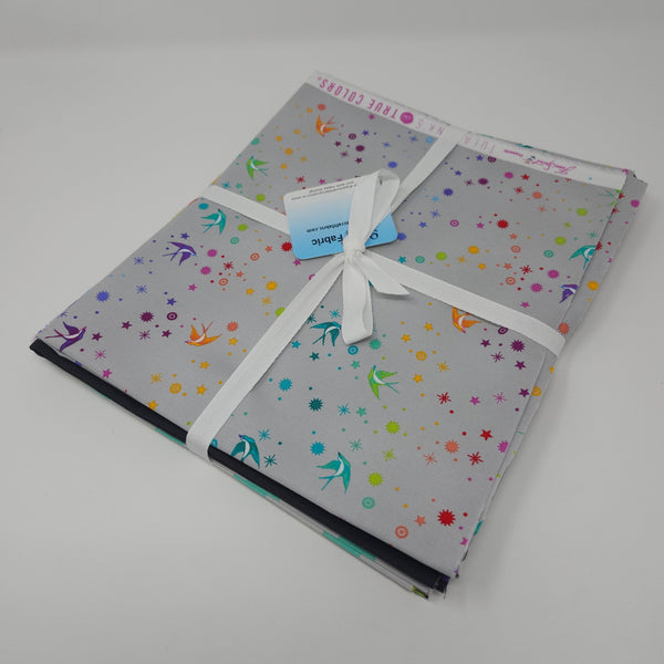 Hand-Cut Half Yard Bundle - Tula Pink - Graywork - True Colors (Rainbow) (6pc)