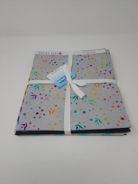 Hand-Cut Half Yard Bundle - Tula Pink - Graywork - True Colors (Rainbow) (6pc)