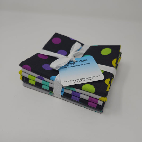 Hand-Cut Fat Quarter Bundle - Tula Pink - Graywork - True Colors (Rainbow) (6pc)