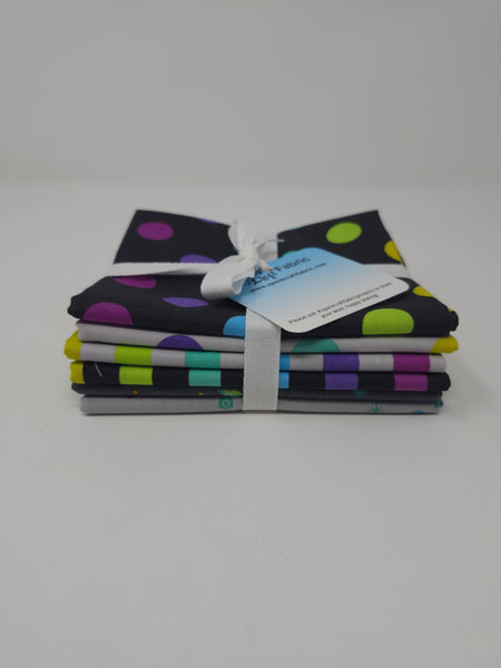 Hand-Cut Fat Quarter Bundle - Tula Pink - Graywork - True Colors (Rainbow) (6pc)
