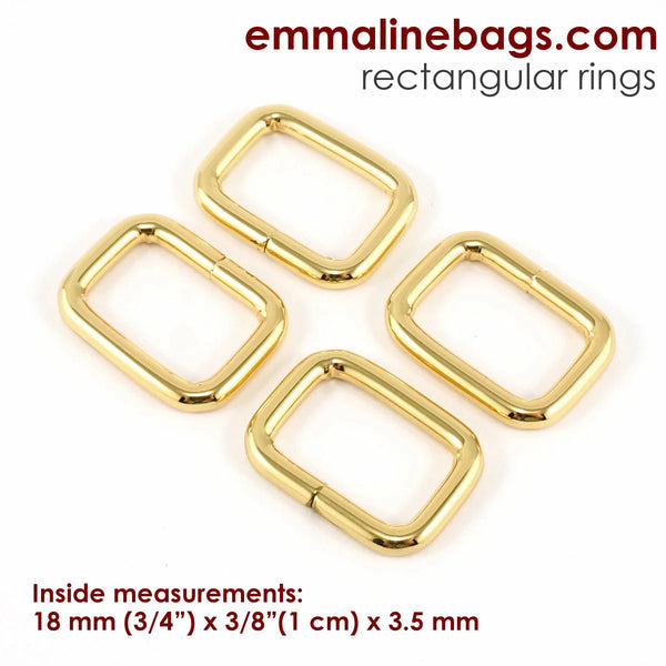 Rectangular Rings (4 Pack) - 3/4" (18 mm) (5 Finishes)