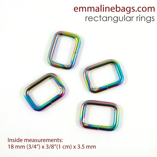 Rectangular Rings (4 Pack) - 3/4" (18 mm) (5 Finishes)