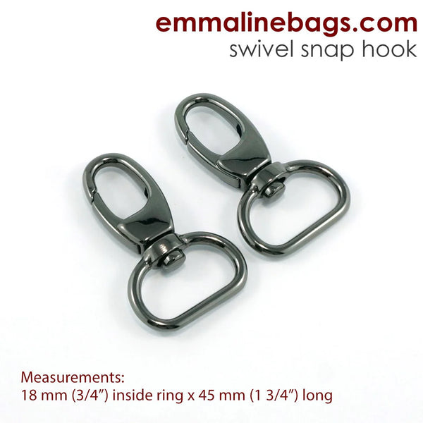 Swivel Snap Hook:  Designer Profile (2 Pack) - 3/4" (18 mm) (5 Finishes)