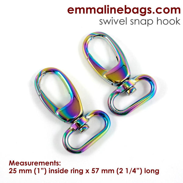 Swivel Snap Hook:  Designer Profile (2 Pack) - 1" (25 mm) (5 finishes)