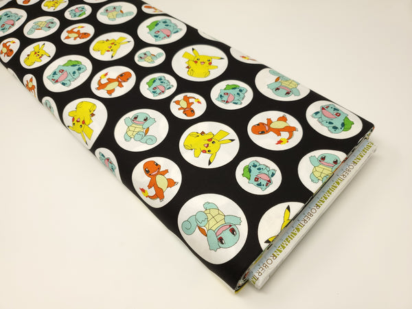 The Pokemon Co - Starters - AOP-17721-2 Black (1/2 Yard)