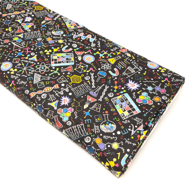 Math & Science - Bright Science Doodles - GAIL-C8249 Black (1/2 Yard)